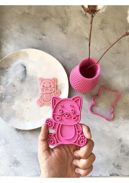 Selam Veren Pembe Kedi Hamur Şekillendirici modelleri