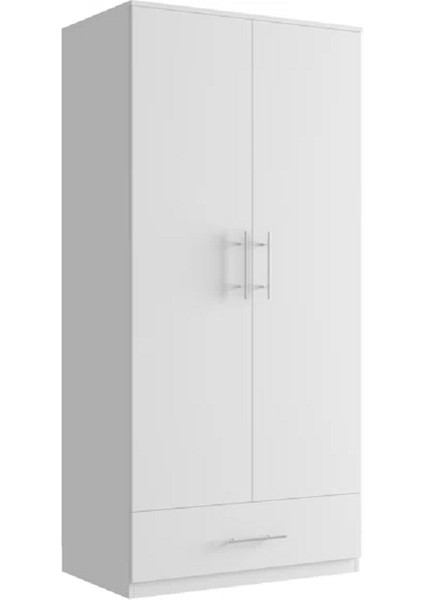 Zenith 2 Kapaklı Çekmeceligardırop, Elbise Dolabı, Mdf, M-GRD10