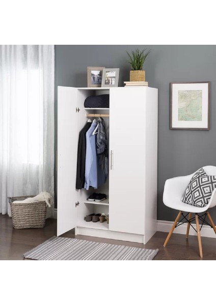 Serenity 2 Kapaklı Gardırop, Elbise Dolabı, Çok Amaçlı Dolap, Mdf, M-GRD01