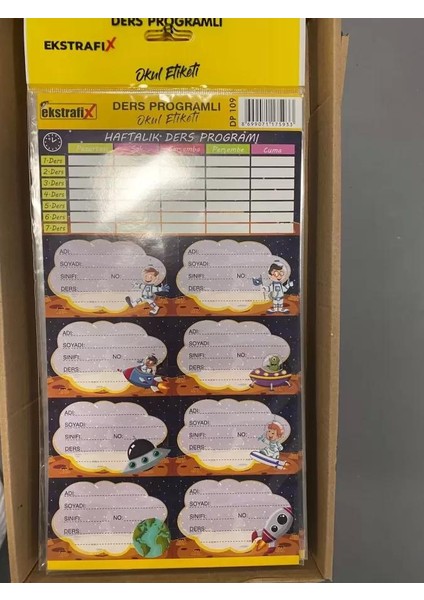 Okul Etiketi Ders Programlı Dp 109 / Ekstrafix