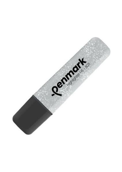 Fosforlu Kalem Metalik Simli Gümüş 10'lu Paket / Penmark