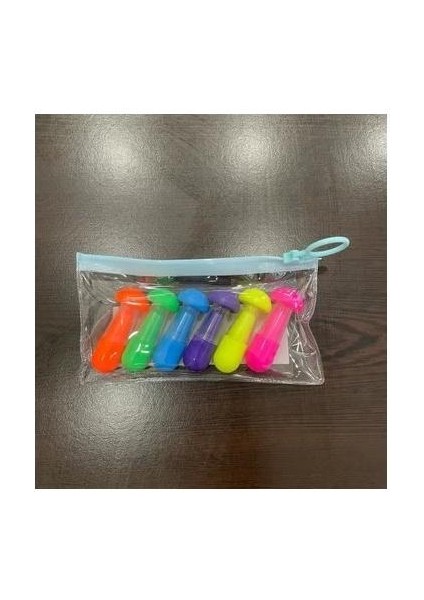 Fosforlu Kalem Mantar Şekil Neon Renk Çanta Mini 6 Lı 1908 / Rubenis