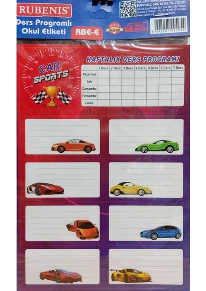 Okul Etiketi Erkek Çocuk Model 3 Lü / Rubenis