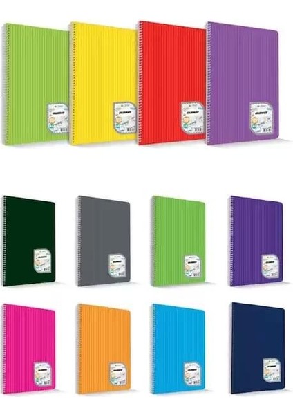 Çınar Colormaxi Spiralli Defter Plastik Kapak A4 72 Yp Düz 72/0 12'li Paket / Uni