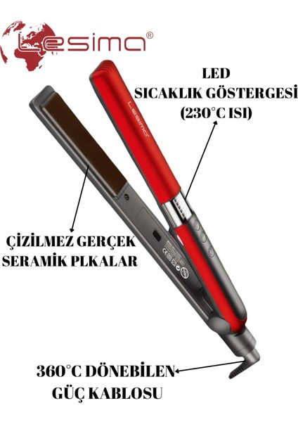 Ls-Hill Saç Şekillendirici ve Saç Düzleştirici Saç Maşası