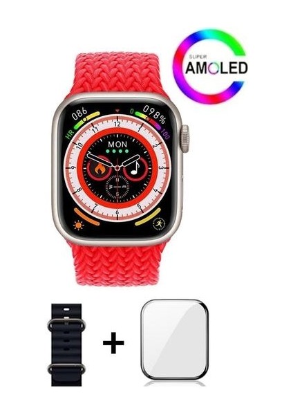 Orijinal Watch 8 Hk 9 Pro 2.02 Amoled Ekran New Series Çift Kordonlu