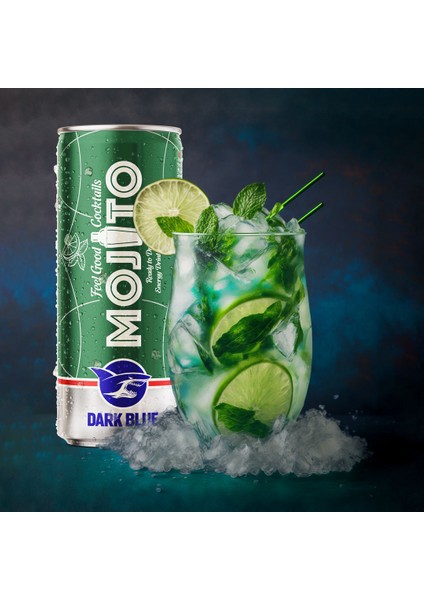 Dark Blue Mojito Enerji Içeceği, 250 ml (12'li Paket, 12 Adet x 250 Ml)