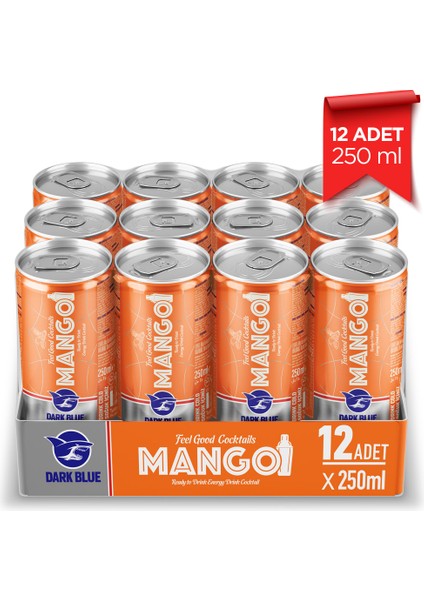 Dark Blue Mango Enerji Içeceği, 250 ml (12'li Paket, 12 Adet x 250 Ml)