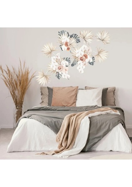 Boho Tropikal Çiçekler Botanik Duvar Sticker Seti fiyatları