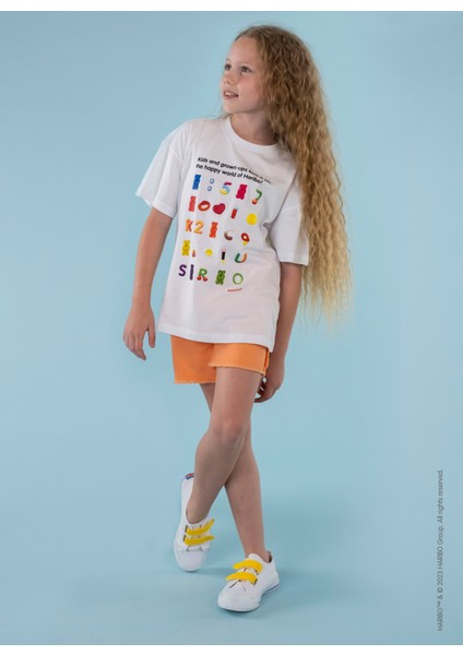 Baskılı Beyaz Erkek Çocuk T-Shirt HRBTXT105 fiyatları