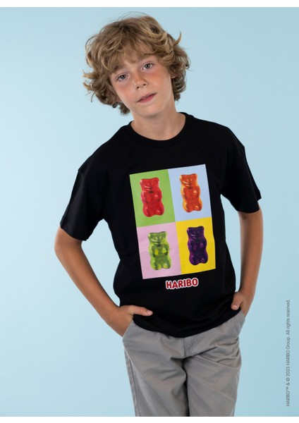 Baskılı Siyah Erkek Çocuk T-Shirt HRBTXT011 fiyatları