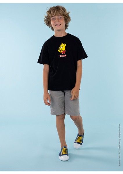 Baskılı Siyah Erkek Çocuk T-Shirt HRBTXT109 fiyatları