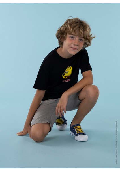 Baskılı Siyah Erkek Çocuk T-Shirt HRBTXT109 modelleri