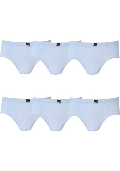 6lı Erkek Çocuk Slip Külot Pamuklu Rahat Beyaz Klasik Model