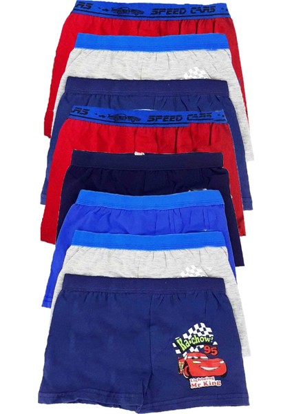 10LU Erkek Çocuk Boxer Pamuklu Renkli Yumuşak Rahat Paçalı Don Kz