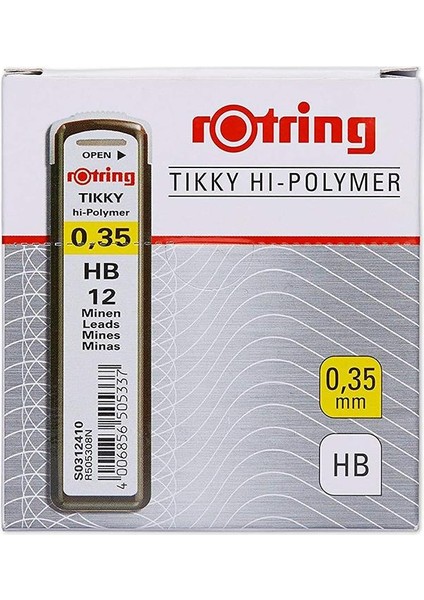 0.3 / 0.35 mm Uç Min Siyah 6 Adet Rotring Siyah Kalem Uçu 0.35 mm 6 Adet