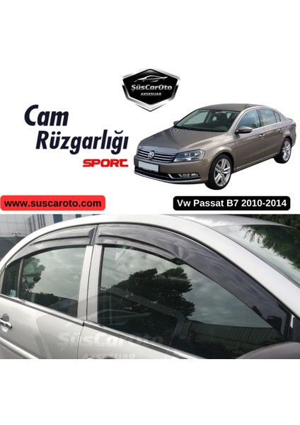 ŞüsCarOto Aksesuar Vw Passat B7 2010-2014 Uyumlu Mugen Cam Rüzgarlığı Seti Piano Black 4'lü