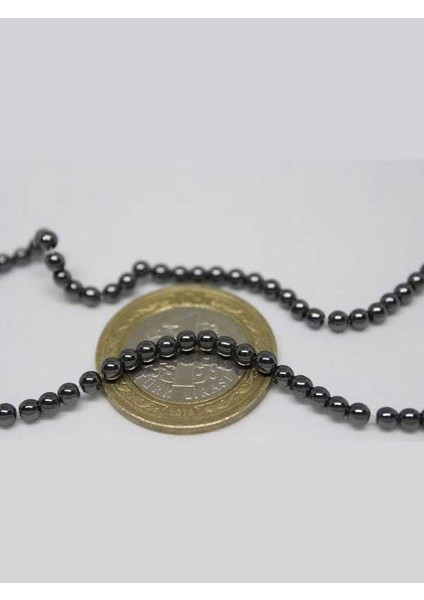 Hematit Taşı Dizi 3mm (Küçük Delikli)