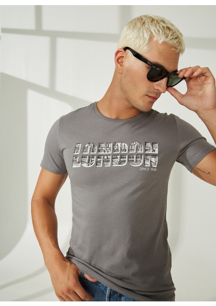 O Yaka Gri Erkek T-Shirt 222 Lcm 242081