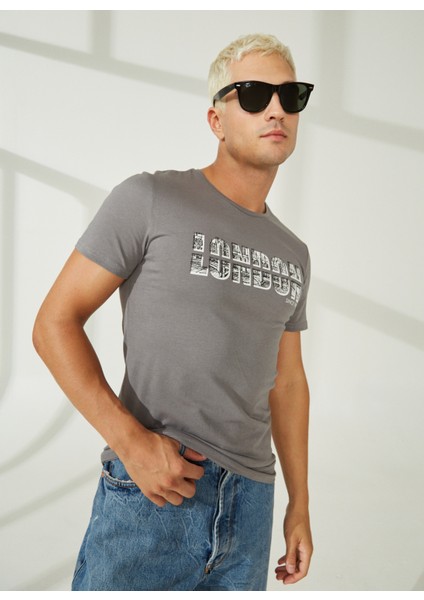 O Yaka Gri Erkek T-Shirt 222 Lcm 242081 fiyatları