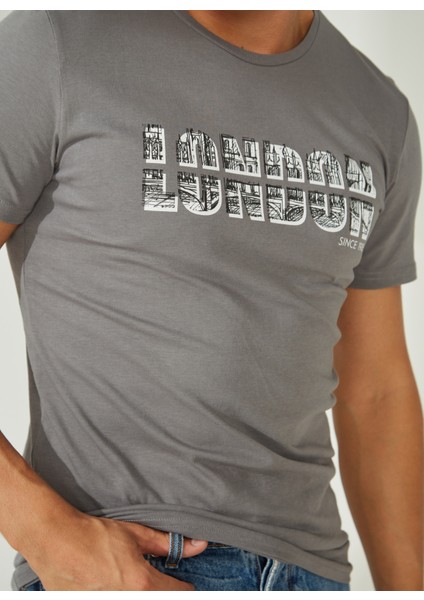 O Yaka Gri Erkek T-Shirt 222 Lcm 242081 indirimleri