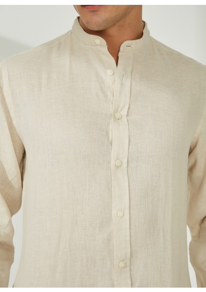 Slim Fit Düğmeli Yaka Kum Erkek Gömlek A266DANIELL20- fırsatları