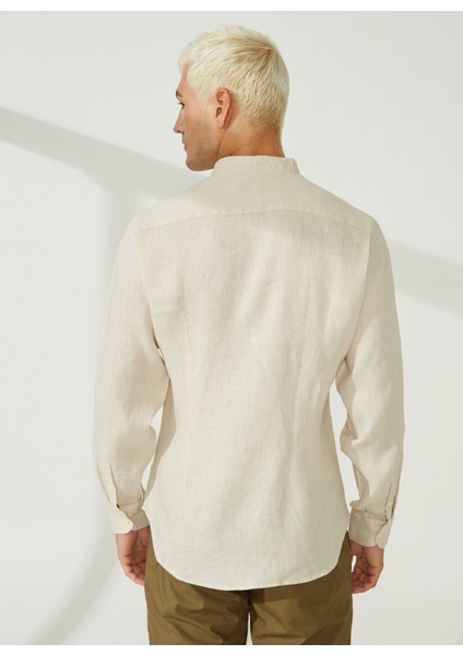 Slim Fit Düğmeli Yaka Kum Erkek Gömlek A266DANIELL20- indirimleri