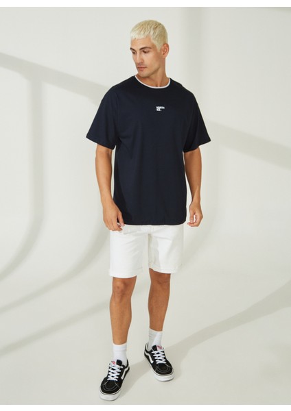Bisiklet Yaka Düz Lacivert Erkek T-Shirt NI230011 fiyatları