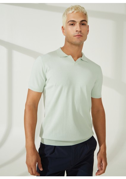 Polo Yaka Slim Fit Yeşil Erkek Kazak A26475C100- modelleri