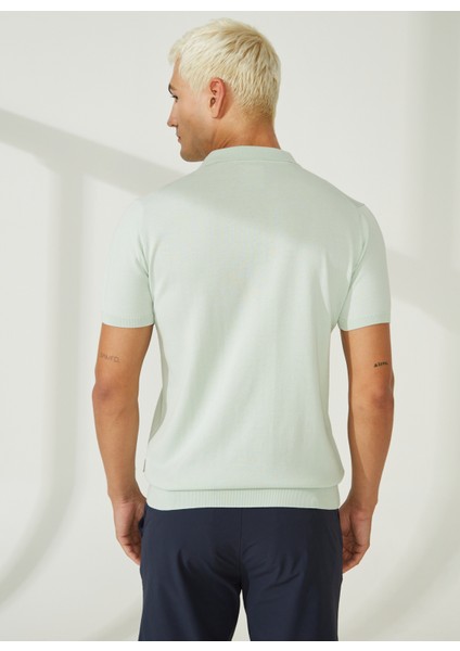 Polo Yaka Slim Fit Yeşil Erkek Kazak A26475C100- fırsatları
