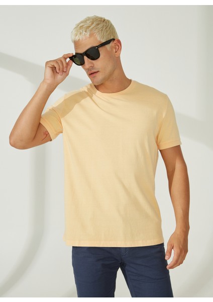 Bisiklet Yaka Sarı Erkek T-Shirt A266T2T02-