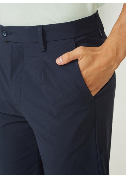 Normal Bel Slim Fit Koyu Mavi Erkek Bermuda Şort A261JONP581TF121/T-