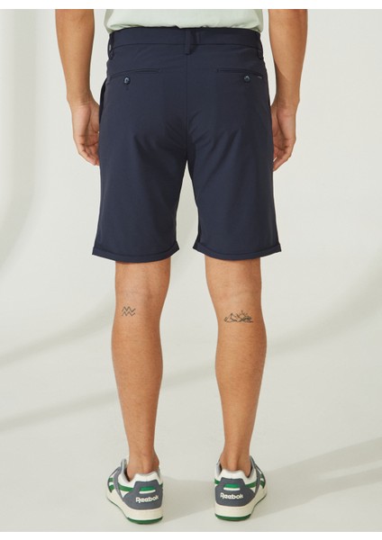 Normal Bel Slim Fit Koyu Mavi Erkek Bermuda Şort A261JONP581TF121/T-