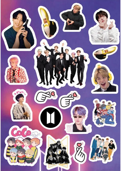 Bts Kpop Sticker Seti - Ajanda - Laptop - Telefon Sticker Seti (18 Adet)