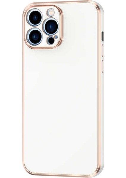 Apple iPhone 12 Pro Max Kılıf Parlak Kenarlı Kamera Korumalı Yumuşak Silikon Kılıf