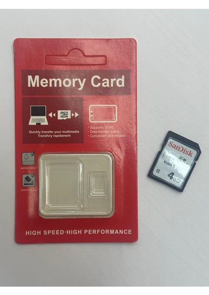 4 GB Sd Kart 4 GB Fotoğraf Makinası Hafıza Kartı