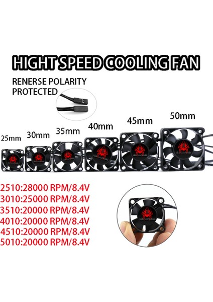 25MM 30MM 35MM 40MM 45MM 50MM Soğutma Fanı Esc Motor Isı Dağılımı Rc Araba Parçaları, 25MM (Yurt Dışından) indirimleri