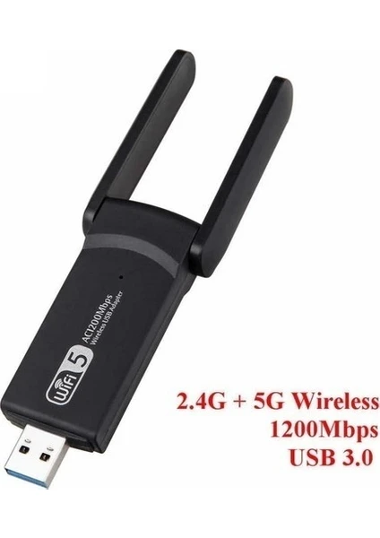 Blue Wings 1300 Mbps Dual Band USB 3.0 5 Ghz Adaptör Kablosuz Wifi Alıcı