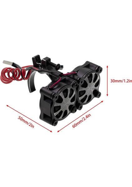 Motor Soğutucu Soğutma Fanı Termal Sensörlü 540 550 3650 3660 Motorlar 1/10 Rc Araba Eksenel SCX10 Trx4,1 (Yurt Dışından)
