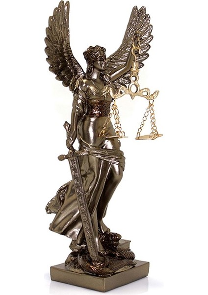 Kanatlı Themis Adalet Kadını Heykeli Biblo