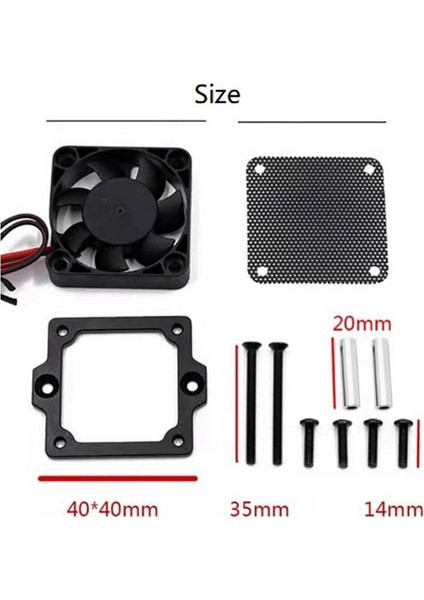 Xl-5hv Xl5 Esc Soğutma Fanı Isı Emici Trx4 Trx6 1/10 Rc Araba Yükseltmeleri Parçaları Aksesuarları, Siyah (Yurt Dışından)