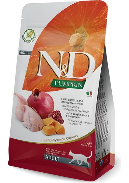 Pumpkin Bıldırcın & Nar Kedi Maması 1.5 kg