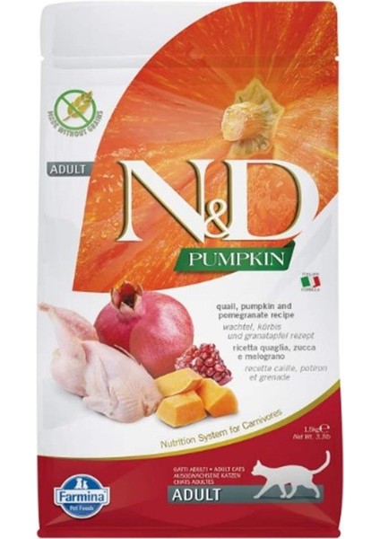 Pumpkin Bıldırcın & Nar Kedi Maması 1.5 kg