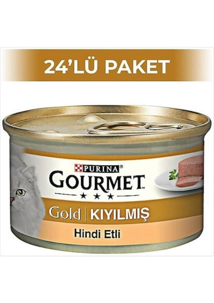 Gourmet Gold Hindi Etli Yetişkin Kıyılmış Kedi Konservesi 24X85 gr - Farmapets