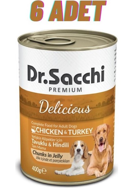 Dr.sacchi Tavuklu Hindili Köpek Konservesi 6 x 400 gr