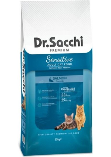 Premium Sensitive Salmon Yetişkin Kedi Maması 15 kg - Farmapets