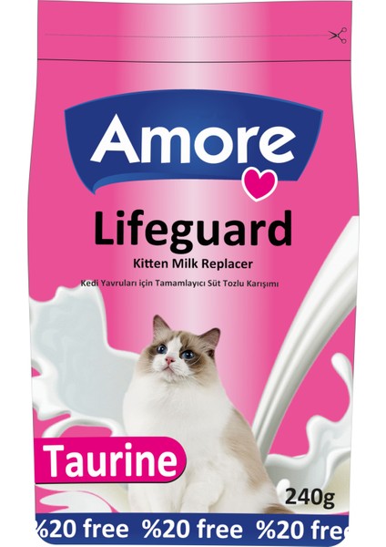 Lifeguard Yavru Kedi Süt Tozu 240 gr ve Prebiotik Probiotik Takviyesi 3 x 1 gr