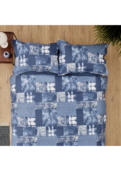 Denim Patch Tek Kişilik Nevresim Takımı Mavi