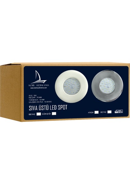 Sıva Üstü LED Spot Krom No.1 modelleri