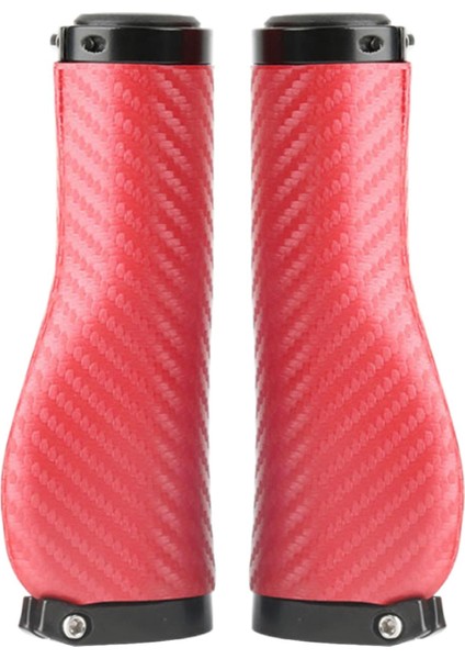 2 Adet Bisiklet Gidon Tutamakları Şok Emme Karbon Fiber Konforlu Kavrama Uzun Kırmızı (Yurt Dışından) modelleri